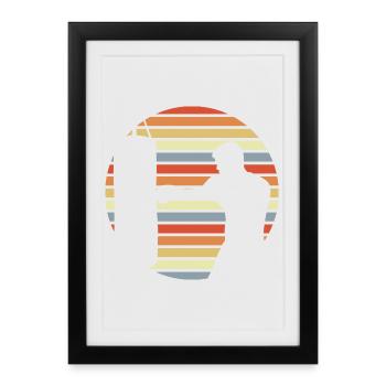 Dessin de boxeur - Affiche encadrée (27 × 37 cm) - noir - Devant
