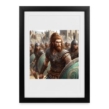 Celtiberians defending Numancia - Framed poster (27 × 37 cm) - black - Front