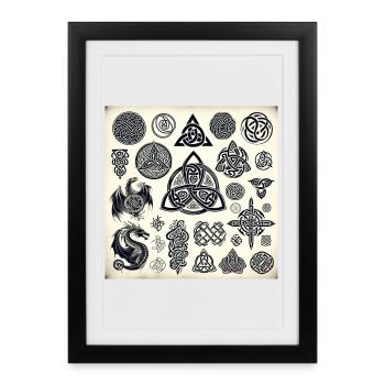 Celtic Symbols - Framed poster (27 × 37 cm) - black - Front