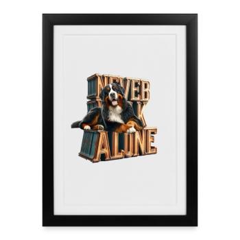 Bouvier bernois - Affiche encadrée (27 × 37 cm) - noir - Devant