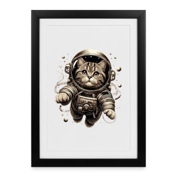 Astronaut BKH Tabby Gift - Framed poster (27 × 37 cm) - black - Front