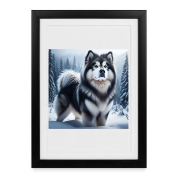 Malamute d’Alaska - Affiche encadrée (27 × 37 cm) - noir - Devant