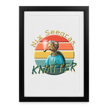Chill Toad : Conception de T-shirt hochet drôle - Affiche encadrée (27 × 37 cm) - noir - Devant