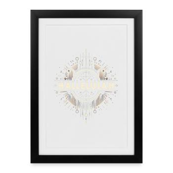 Hallelujah Deco Glyph - Framed poster (27 × 37 cm) - black - Front