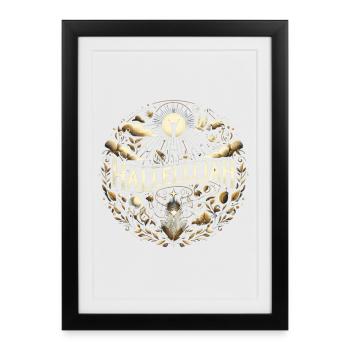 Hallelujah Circle Ornament Rays of Light - Framed poster (27 × 37 cm) - black - Front