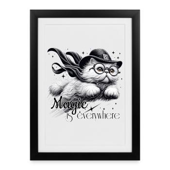Magic Persian White Persian Cat Gift - Framed poster (27 × 37 cm) - black - Front