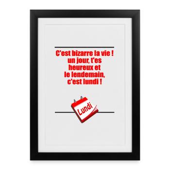 Tomorrow is Monday - Framed poster (27 × 37 cm) - black - Front