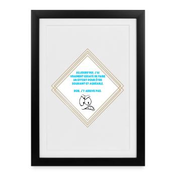 J'y arrive pas - Affiche encadrée (27 × 37 cm) - noir - Devant