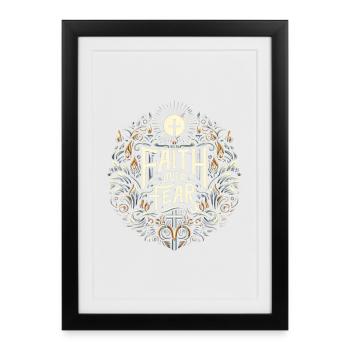 Faith Over Fear Ornament - Framed poster (27 × 37 cm) - black - Front