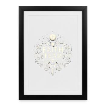 Belief over Fear Motive - Framed poster (27 × 37 cm) - black - Front
