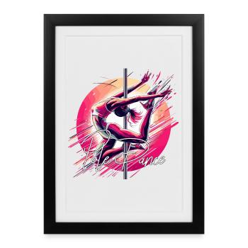 Pole Dance Dynamics pink gift - Framed poster (27 × 37 cm) - black - Front