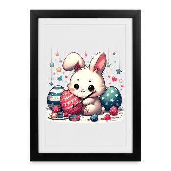 Happy Easter - Framed poster (27 × 37 cm) - black - Front