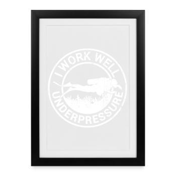 Under Pressure Diver Emblem - Framed poster (27 × 37 cm) - black - Front