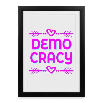 DÉMOCRATIE LIBERTÉ INCLUSION - Affiche encadrée (27 × 37 cm) - noir - Devant