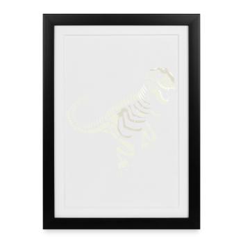 Dinosaur Skeleton Tyrannosaurus Rex Dino Fossil - Framed poster (27 × 37 cm) - black - Front