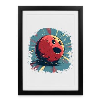 Fun bowling - Framed poster (27 × 37 cm) - black - Front