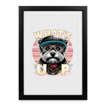 West Highland White Terrier Gangsta Dog Gift - Framed poster (27 × 37 cm) - black - Front