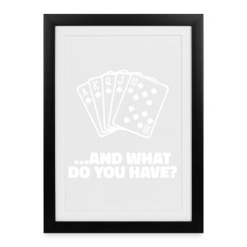 Jeu de cartes Casino Poker Déclaration - Affiche encadrée (27 × 37 cm) - noir - Devant