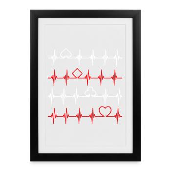 Joueurs professionnels Jeux de casino Jeux de hasard Poker Jeux d’argent - Affiche encadrée (27 × 37 cm) - noir - Devant