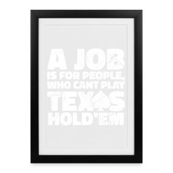 Poker Statement Poker Casino Gambler Jeu de cartes - Affiche encadrée (27 × 37 cm) - noir - Devant