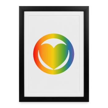 LGBT Heart CSD Shirt white - Framed poster (27 × 37 cm) - black - Front