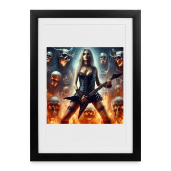 Hell dominated by heavy metal - Framed poster (27 × 37 cm) - black - Front