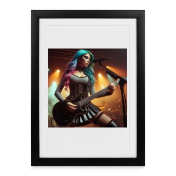 Heavy Metal Femme - Affiche encadrée (27 × 37 cm) - noir - Devant
