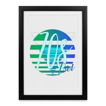 Papa des années 70 – Design rétro de papa - Affiche encadrée (27 × 37 cm) - noir - Devant