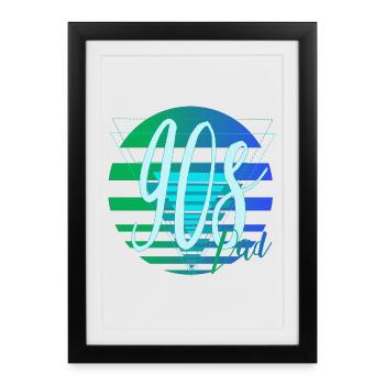 90s Dad – Cool Dad Retro Design - Framed poster (27 × 37 cm) - black - Front