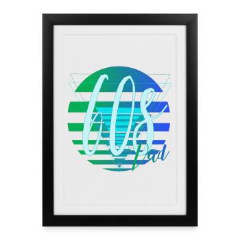 Papa des années 60 – Design rétro de papa - Affiche encadrée (27 × 37 cm) - noir - Devant