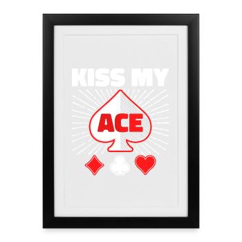 Déclaration de jeu de casino de jeu de cartes de poker - Affiche encadrée (27 × 37 cm) - noir - Devant