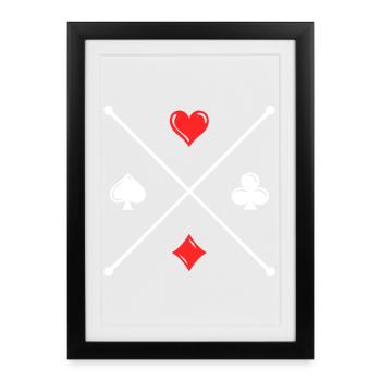 Poker Casino Jeu de cartes Jeux d’argent Joueurs professionnels - Affiche encadrée (27 × 37 cm) - noir - Devant
