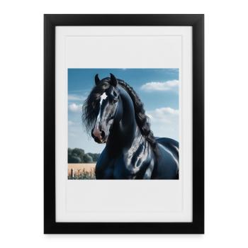 L’élégance du cheval - Affiche encadrée (27 × 37 cm) - noir - Devant