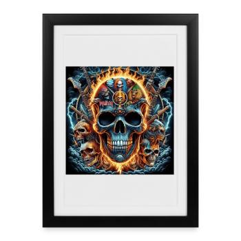 Crâne de métal lourd - Affiche encadrée (27 × 37 cm) - noir - Devant