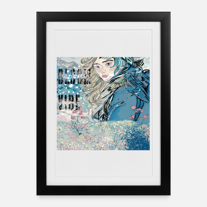 BLÜTEN-VIBE - Gerahmtes Poster (27 × 37 cm) - Schwarz