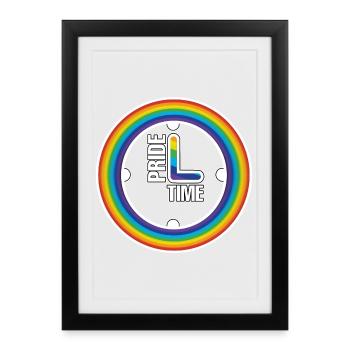 Horloge à anneau Rainbow Pride - Affiche encadrée (27 × 37 cm) - noir - Devant