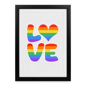 Rainbow Love Heart Design - Framed poster (27 × 37 cm) - black - Front