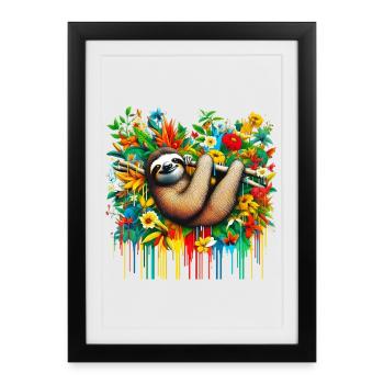 Paresse - Affiche encadrée (27 × 37 cm) - noir - Devant