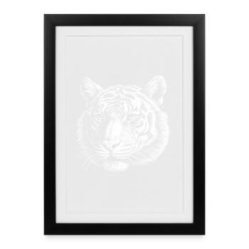 White Tiger Head - Framed poster (27 × 37 cm) - black - Front