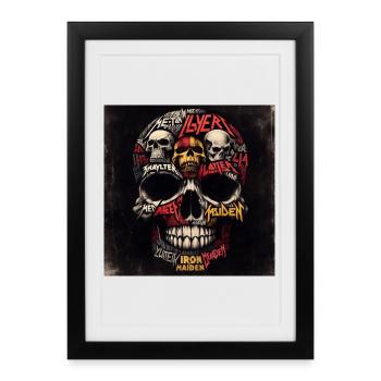 Crâne en métal lourd - Affiche encadrée (27 × 37 cm) - noir - Devant