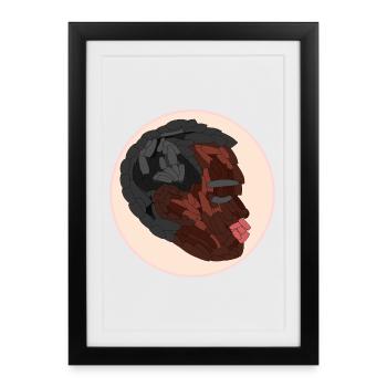 PORTRAIT DE FEMME NOIRE - Affiche encadrée (27 × 37 cm) - noir - Devant