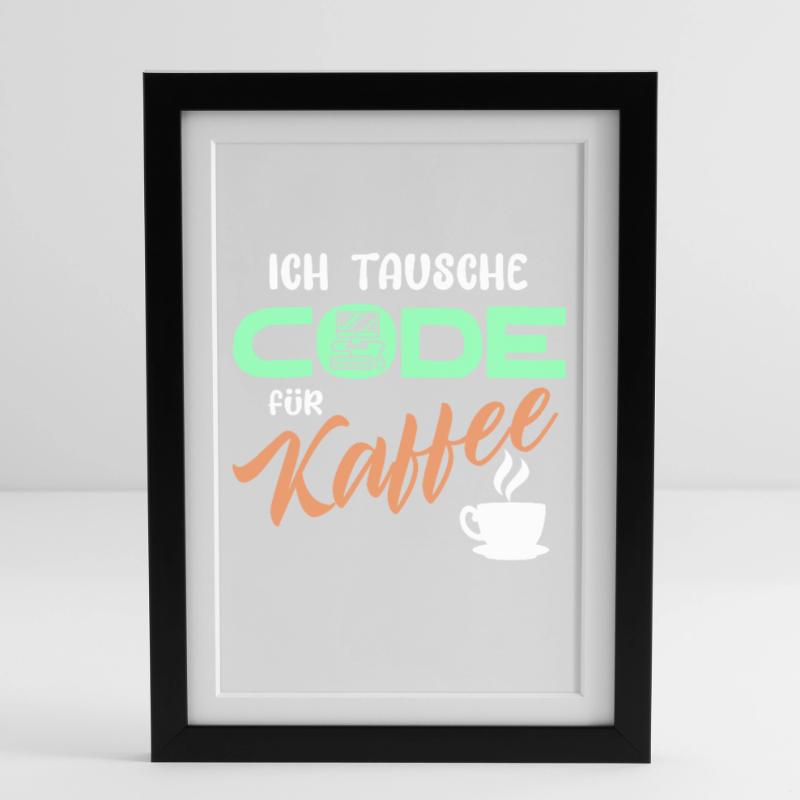 Code Developer Statement Programmierer Computer Gerahmtes Poster (27 × 37 cm)
