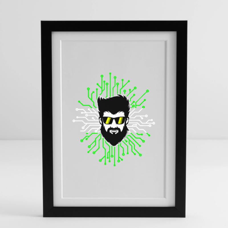 Computerfreak Developer Open Source Code Skripting Gerahmtes Poster (27 × 37 cm)