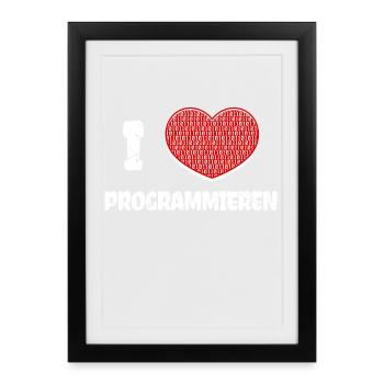 Developer Heart Programmer Statement Computer Science - Framed poster (27 × 37 cm) - black - Front