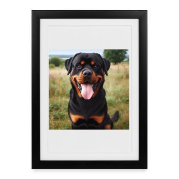Rottweiler - Affiche encadrée (27 × 37 cm) - noir - Devant