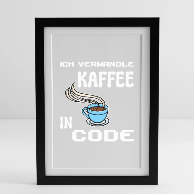 Developer Computerfreak Statement Coden Skripting Gerahmtes Poster (27 × 37 cm)