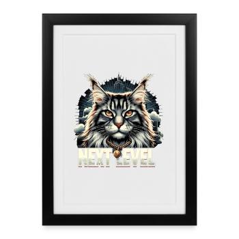 Maine Coon Cat Next Level Gift - Framed poster (27 × 37 cm) - black - Front