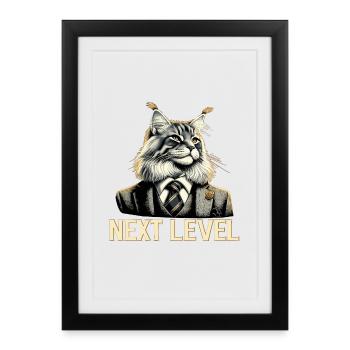Maine Coon Cat Next Level Suit Success Gift - Framed poster (27 × 37 cm) - black - Front