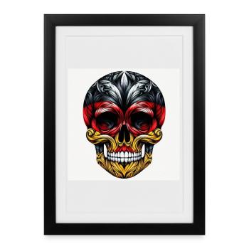 Crâne Allemagne - Affiche encadrée (27 × 37 cm) - noir - Devant