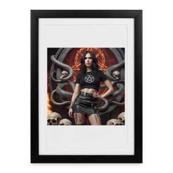 Heavy metal pose - Framed poster (27 × 37 cm) - black - Front